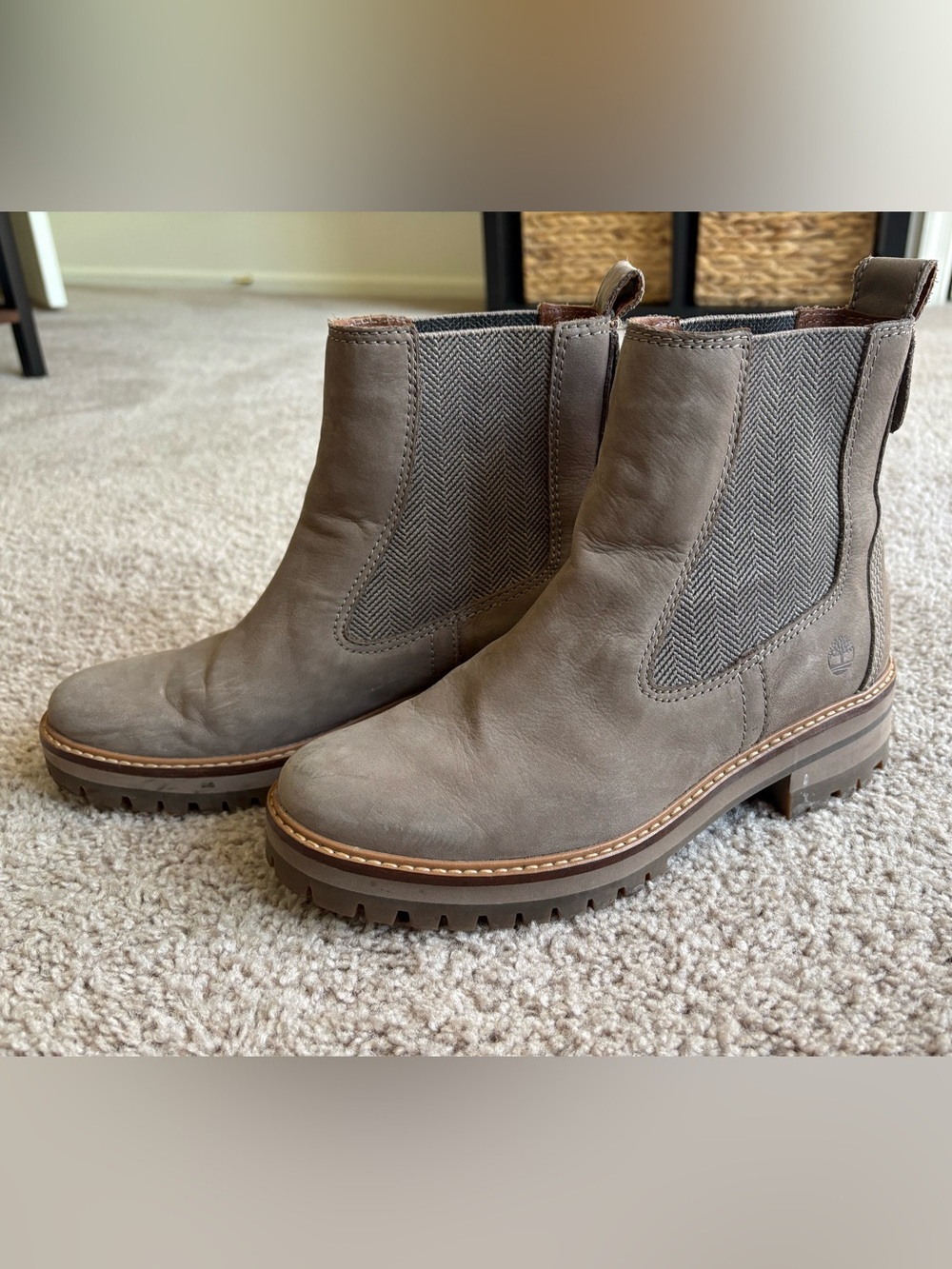Timberland Gray Chelsea Lug-sole Ankle Boots